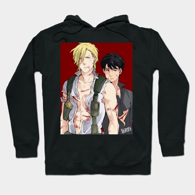 Ash and Eiji Rambo Hoodie by MykaAndSalmon